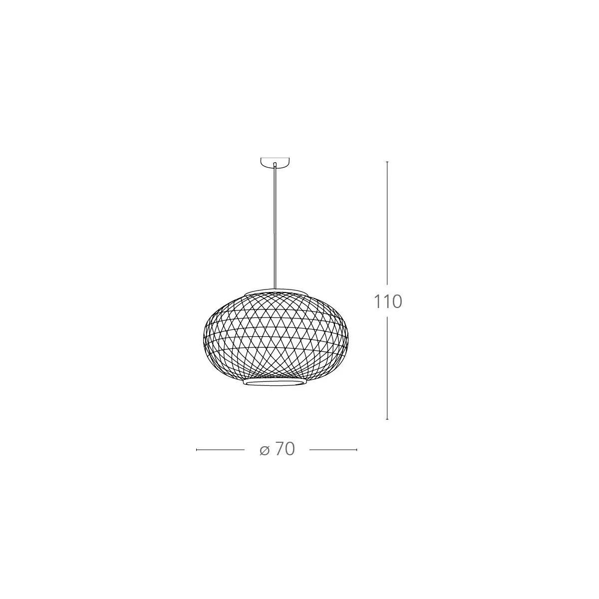 Lustre Zen avec Abat-jour Sphère Broyée Décoré par Tissage Bamboo Fan Europe