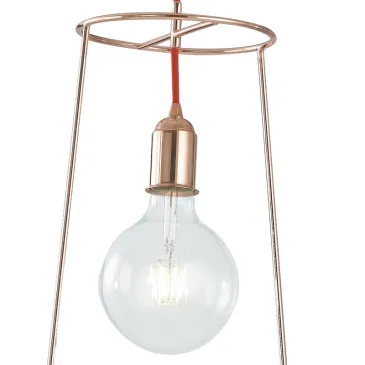 Abat-jour cage en métal couleur Or Rose Suspension Frida