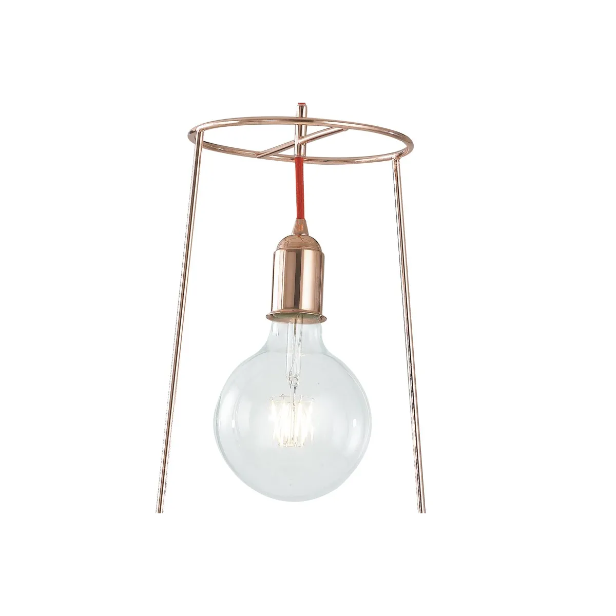 Abat-jour cage en métal couleur Or Rose Suspension Frida