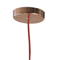 Sospensione Cerchio Metallo Oro Rosa Cavo Rosso Lampadario Moderno E27
