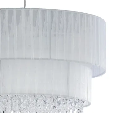 Paralume in Organza Bianco con Pendenti in Acrilico Linea Twist