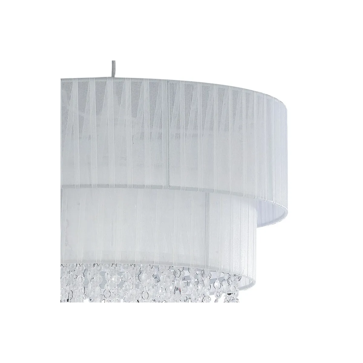 Paralume in Organza Bianco con Pendenti in Acrilico Linea Twist