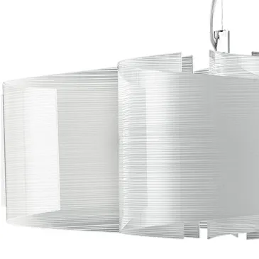 Diffuseurs en feuille pliée en verre transparent avec décoration de lignes Lustre Joyce FanEurope