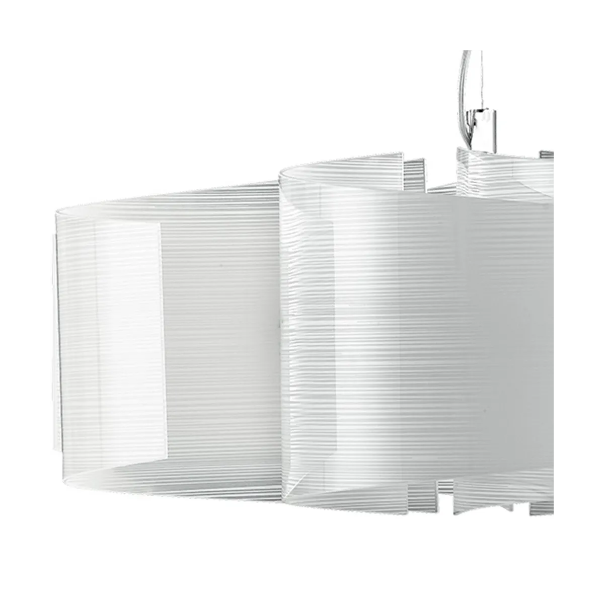 Diffuseurs en feuille pliée en verre transparent avec décoration de lignes Lustre Joyce FanEurope