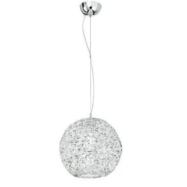 I-ASTRA / S35 - Lustre Sphérique Suspension Tressage Fils Cristaux Aluminium Intérieur Moderne E27