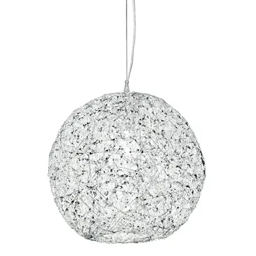 Abat-jour sphérique avec tissage en aluminium et cristaux Astra Line