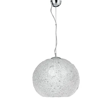 Sospensione Astra in Alluminio con Paralume Sferico Intrecciato da Fili in Alluminio e Cristalli