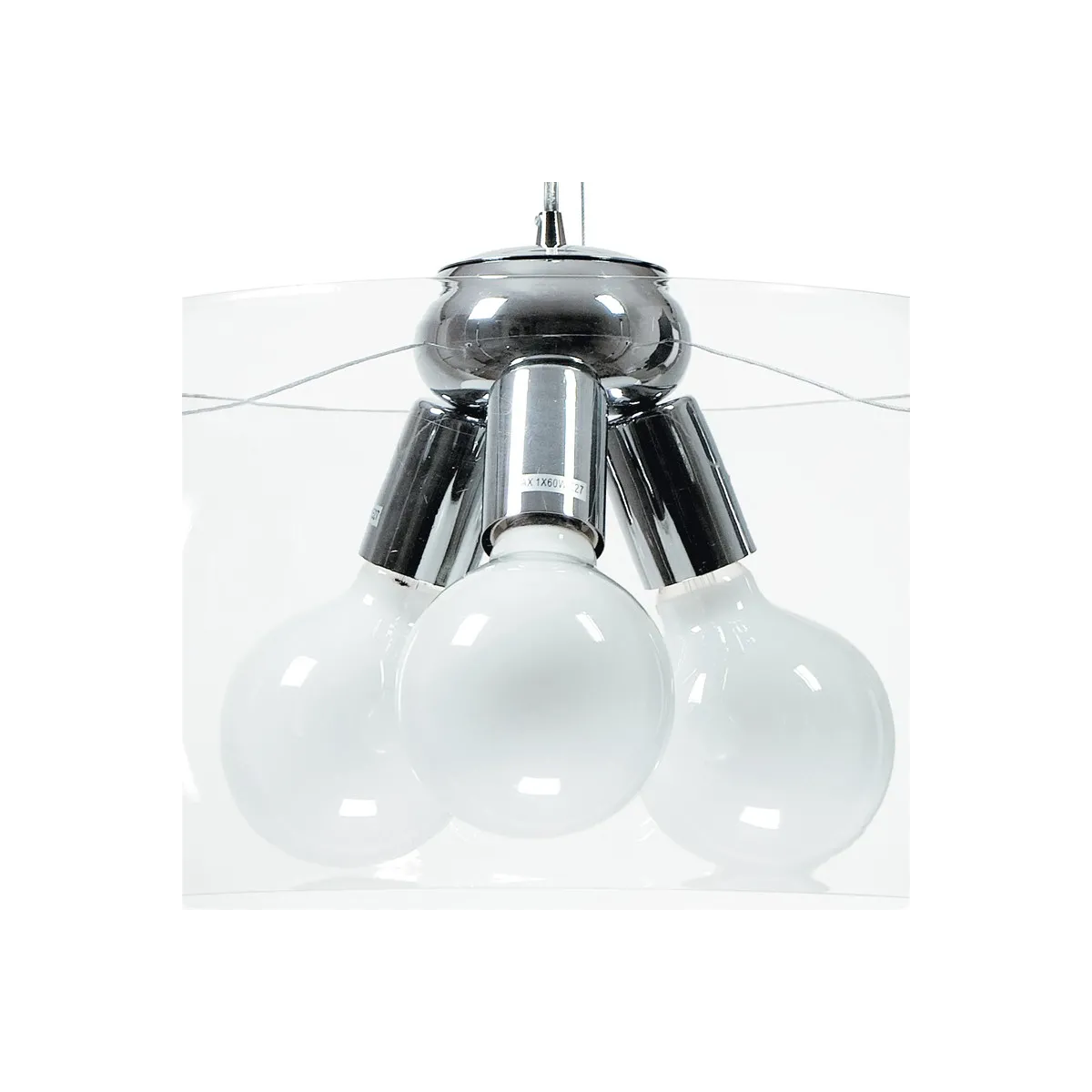 Lustre équateur avec diffuseur en verre transparent à 3 lumières