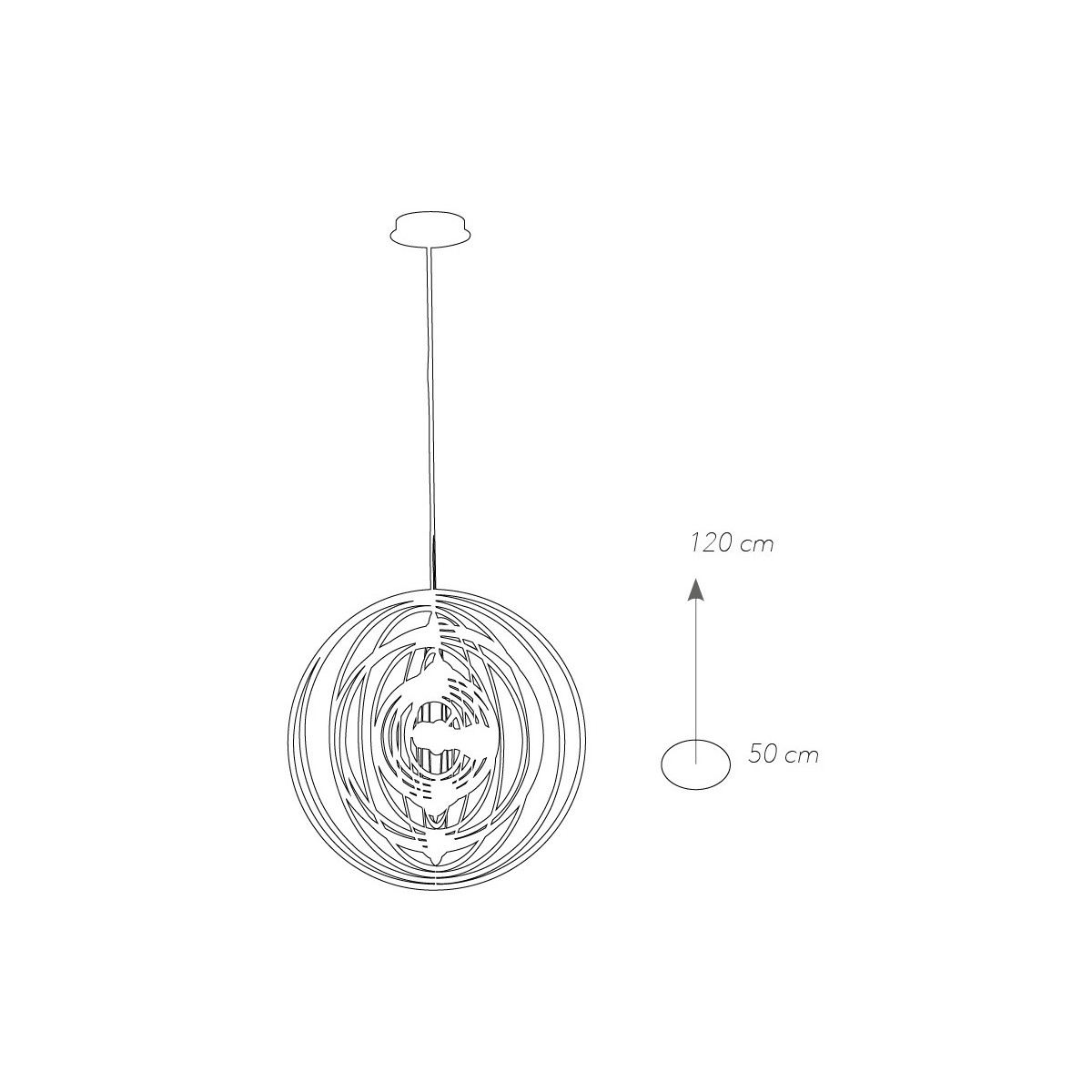 I-CLUB-S50 BCO - Lustre suspendu en métal blanc Anneaux...