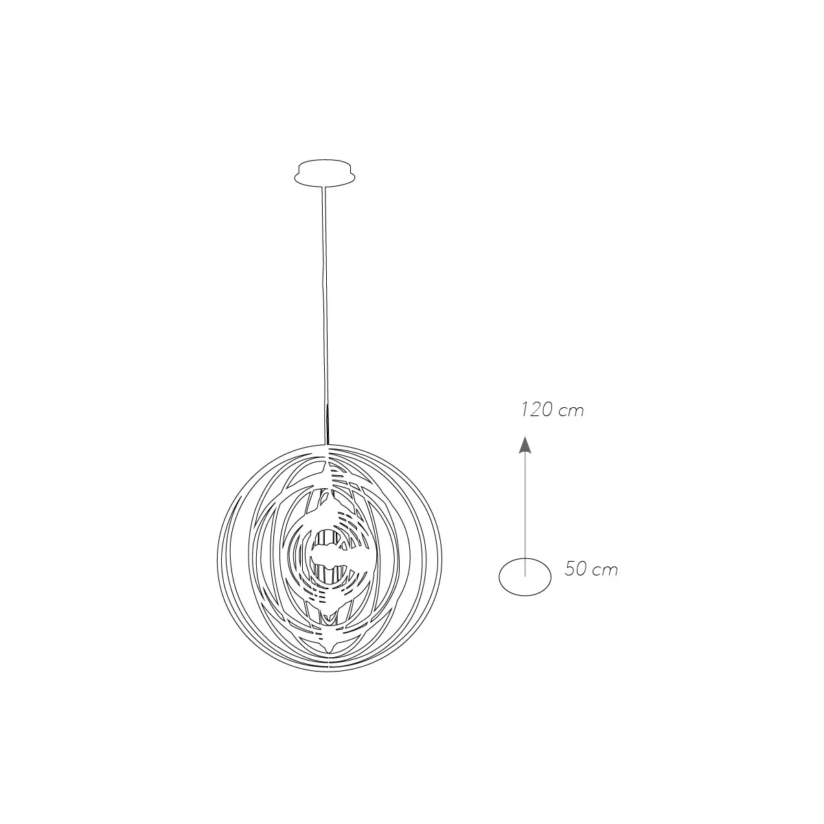I-CLUB-S50 BCO - Lampadario Sospeso Metallo Bianco Anelli...