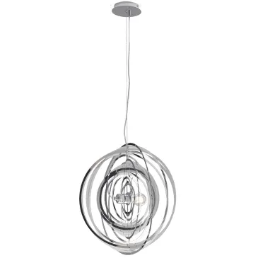 Suspension Club en métal chromé avec décoration anneaux concentriques