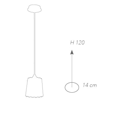 I-CLUNY-S14 - Sospensione Bianco Opaco paralume Forato Pizzo Lampadario Moderno E14