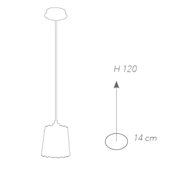 I-CLUNY-S14 - Suspension Abat-jour Blanc Mat Lustre Perforé Dentelle E14
