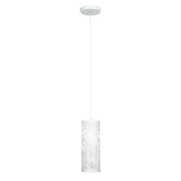 I-BATIK/S10 - Sospensione Cilindrica Acciaio Bianco decoro Astratto Intagliato Interno Moderno E27