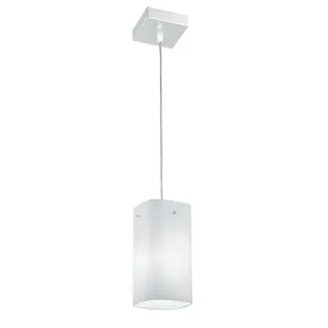 I-SQUARE/S1 - Sospensione paralume Vetro Bianco Metallo Pendente Moderno E27