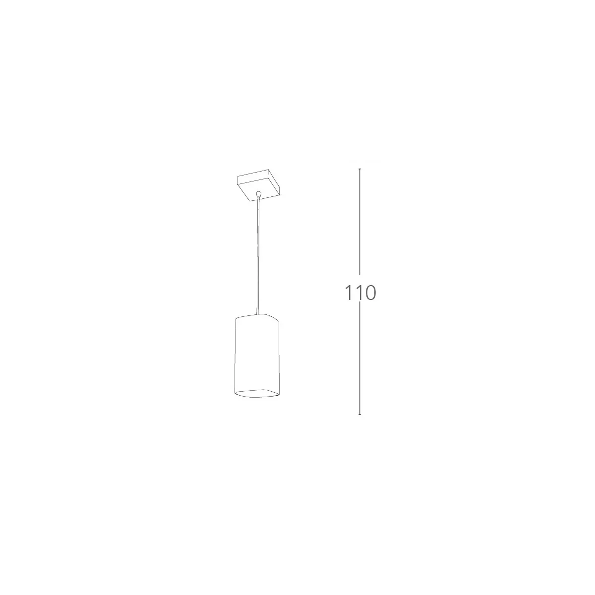 Suspension Square 1 lumière en métal avec abat-jour carré en verre blanc FanEurope