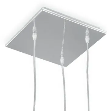 Ventilateur de lustre en métal à suspension carrée 3 Europe