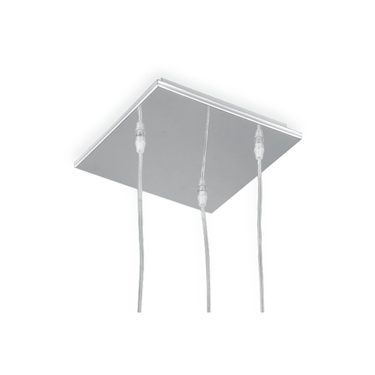 Ventilateur de lustre en métal à suspension carrée 3 Europe