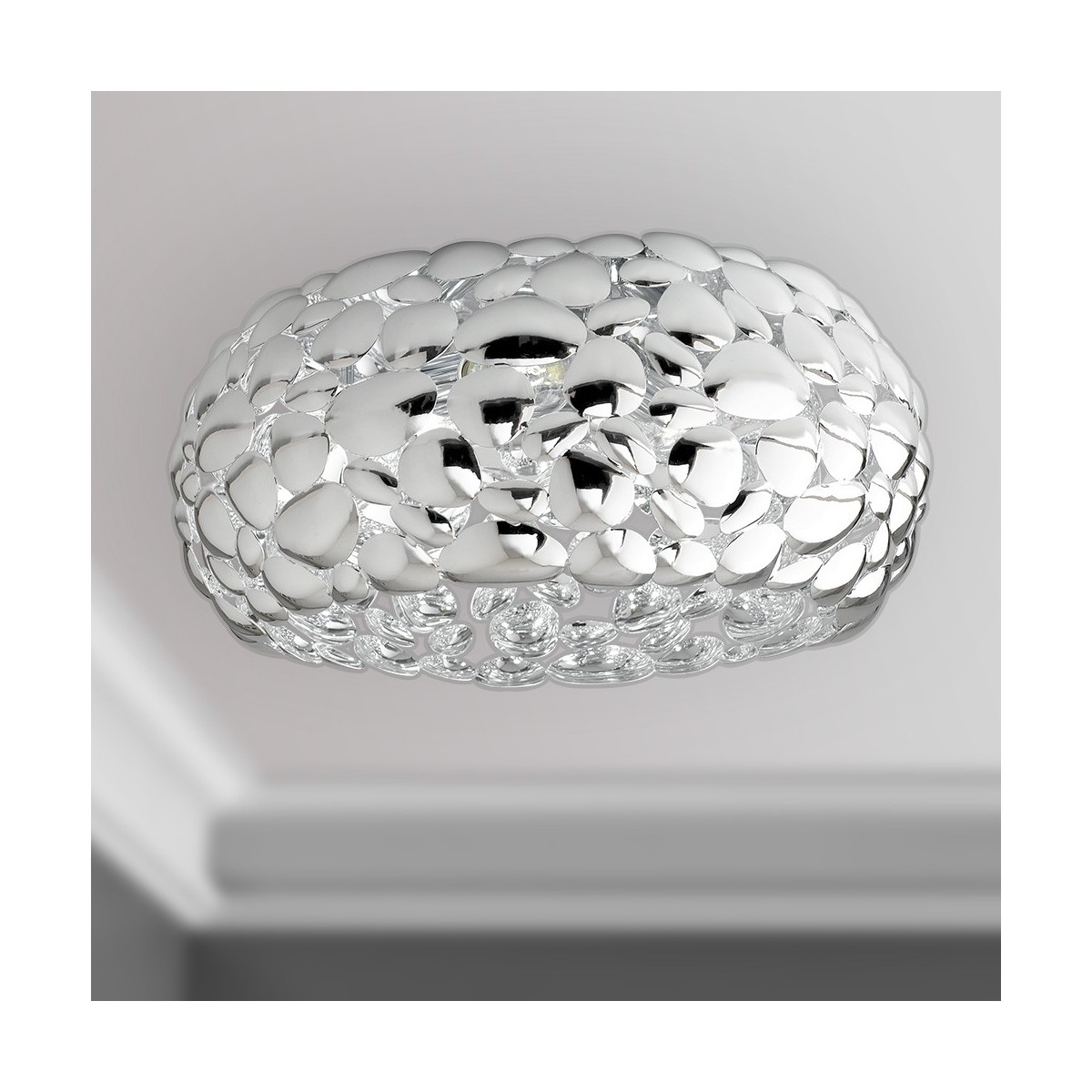 Plafoniera da interno 60W 3XE27 diametro 48cm cromo...
