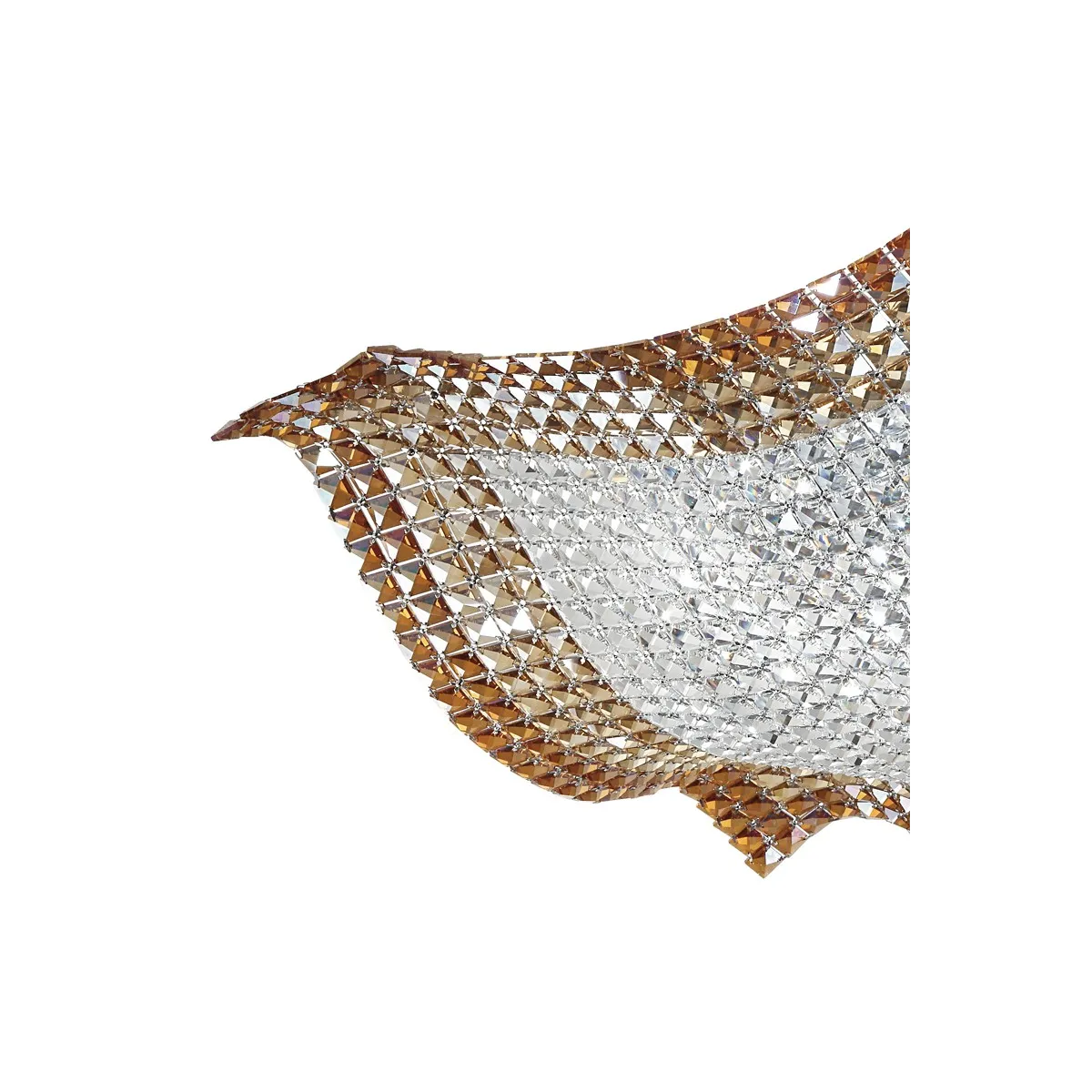 Plafonnier transparent K9 Crystals and Amber Rumba