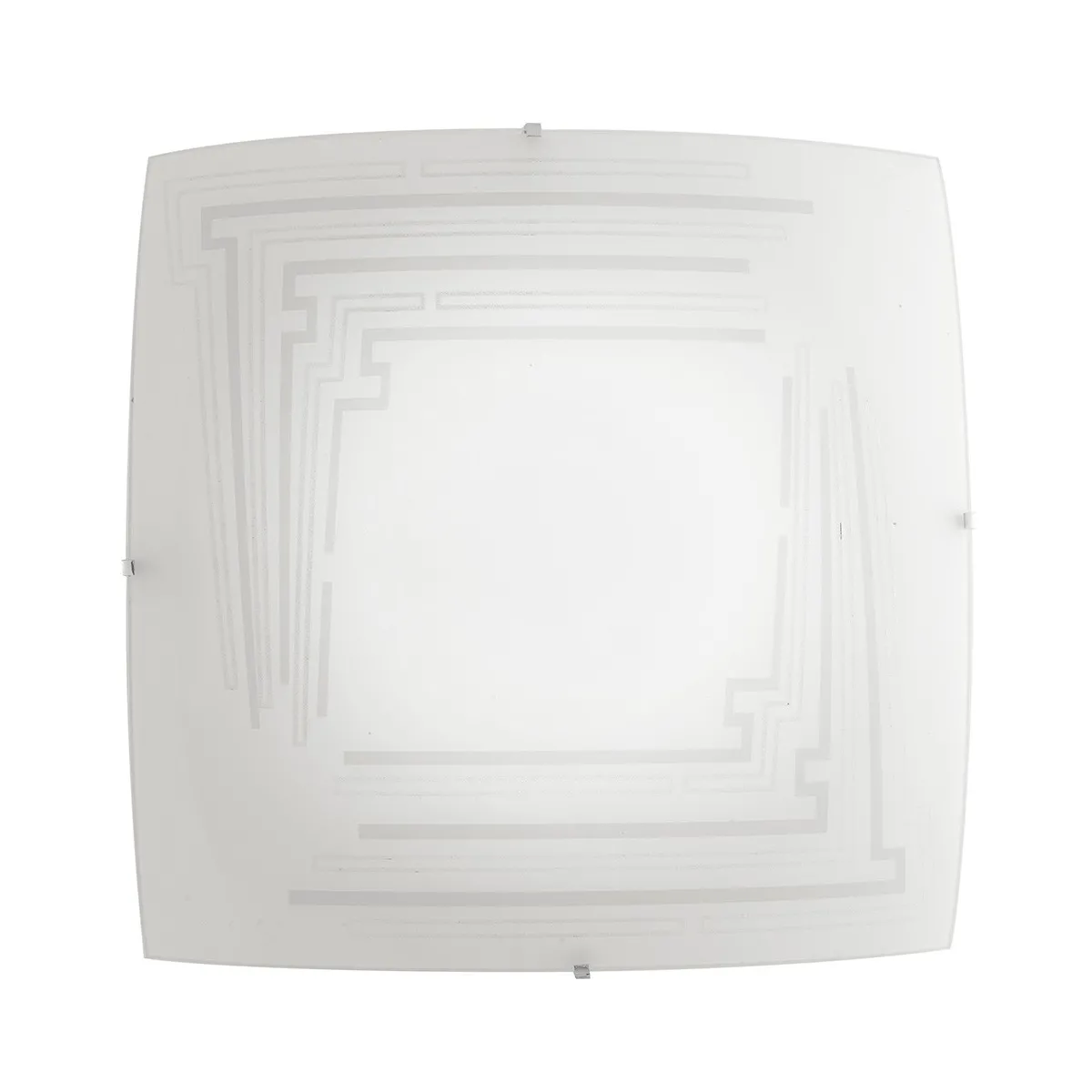 I-CONCEPT/PL40 - Plafoniera Lampada Moderna Quadrata Vetro Decoro Glitterato Soffito Parete E27