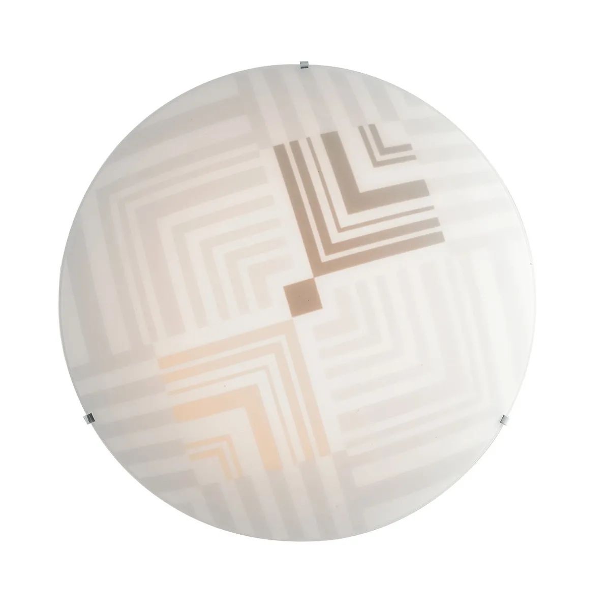 I-SEVENTY/PL30 - Plafoniera Tonda Decoro Frecce Vetro Bianco Lampada Moderna Interni E27