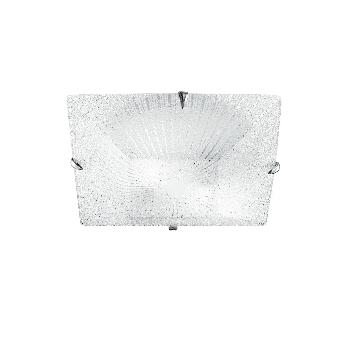 I-ISIDE/PL40 - Plafoniera Vetro Diamantato Quadrata decoro Raggi Moderna E27