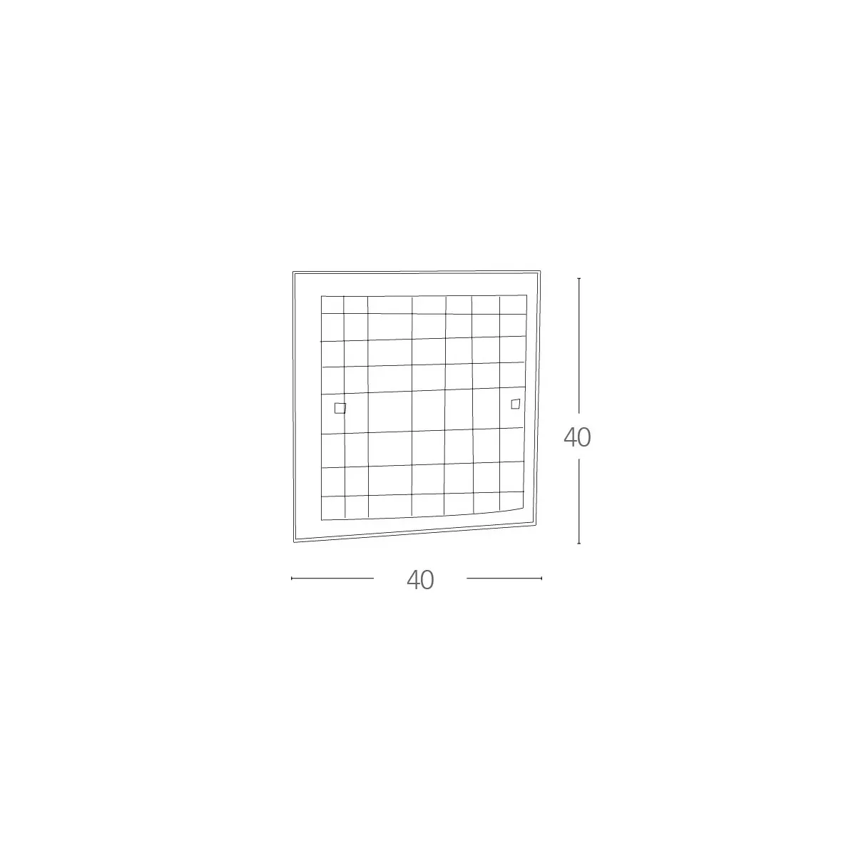 Plafoniera Musa 40x40 in Vetro Bianco con Cornice Decoro a Mosaico e Pulsante d'Accensione FanEurope