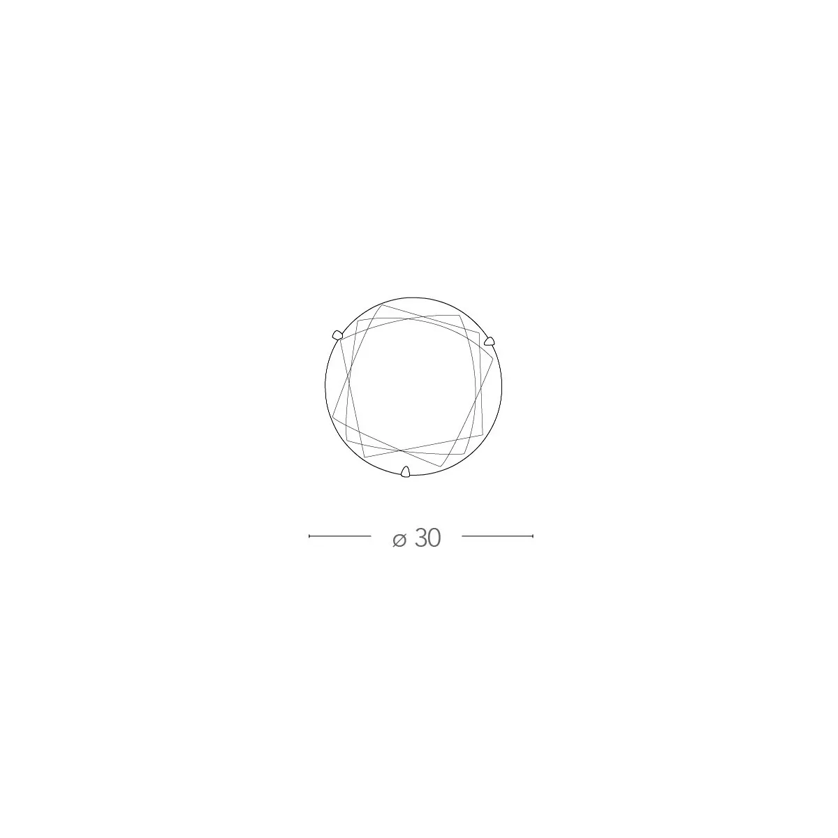 Plafoniera Paradise Tonda 30 cm in Vetro Satinato con Decoro Geometrico Trasparente FanEurope