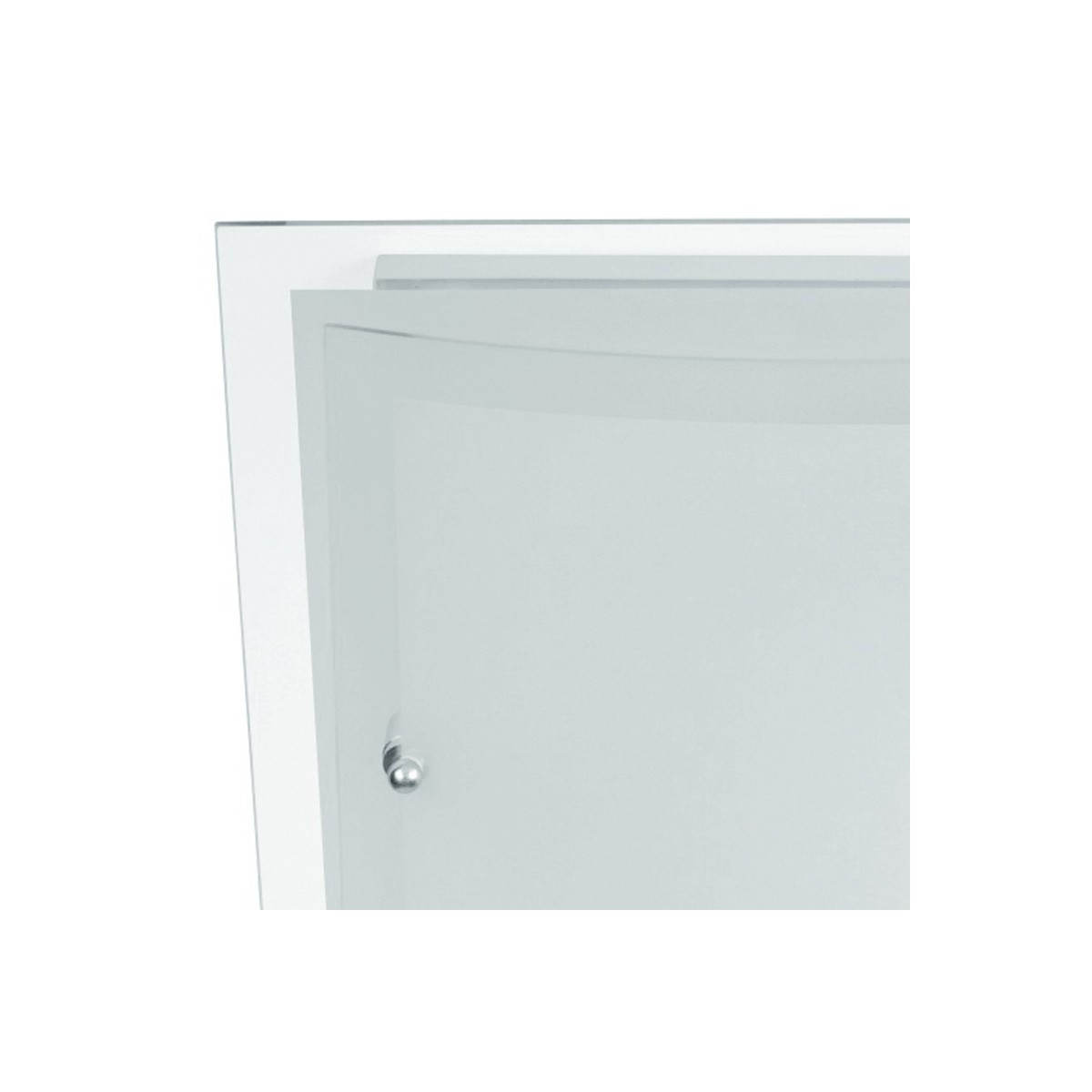 Doppio Diffusore Vetro Curvo Bianco Opaco e Vetro Trasparente Plafoniera 30x30 FanEurope