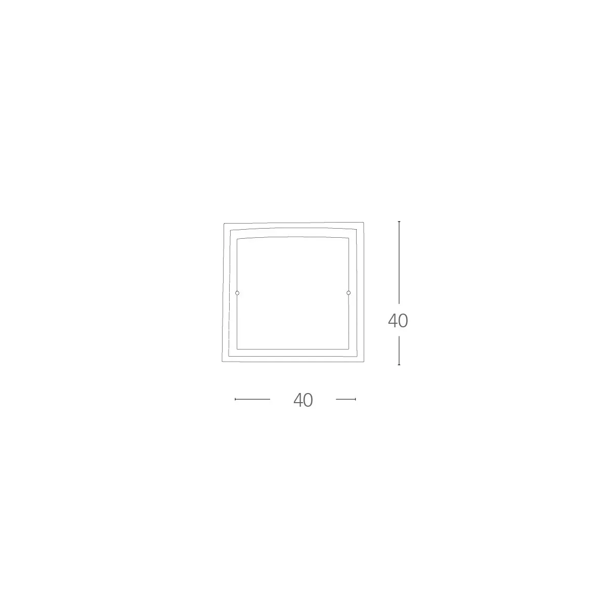 I-061228-2 - Plafoniera Quadrata Bordo Trasparente Doppio Vetro Bianco Satinato Lampad Moderna E27
