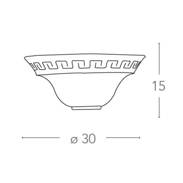 01/01212 - Applique murale classique grecque en verre marbré ambre E27