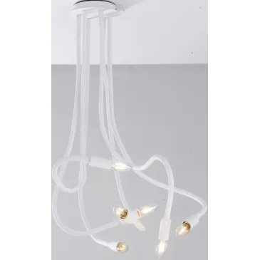 I-LOVER-6-BCO - Plafoniera 6 luci Flessibile Metallo Silicone Bianco Soffitto Moderna E14