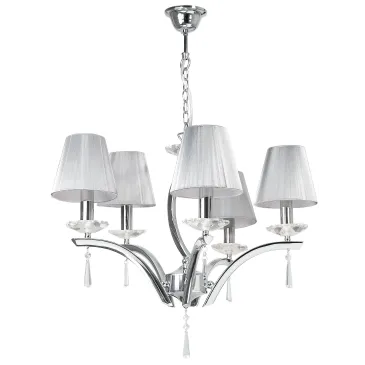 I-ORCHESTRA/5 - Lampadario a Sospensione Cristalli K9 Metallo paralumi Tessuto Interni Moderni E14