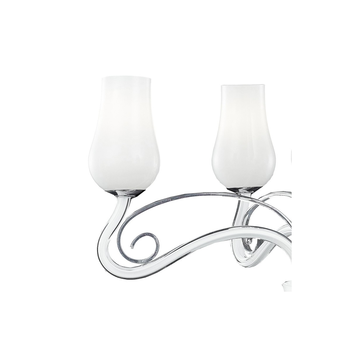Lustre Angel à 5 lumières avec diffuseurs blancs en verre...