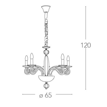 Lampadario Epoque 5 luci in Cristallo Con Finiture Oro FanEurope