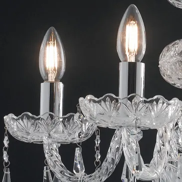 Incanto suspension 5 lumières en verre cristal avec finitions chromées