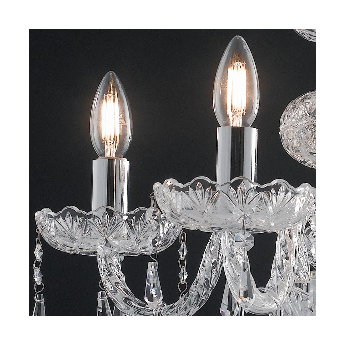 Incanto suspension 5 lumières en verre cristal avec...