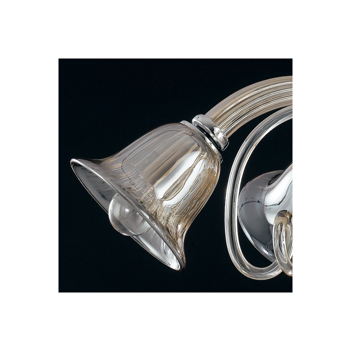 Lampadario Poseidon 5 Luci in Vetro colore Champagne...