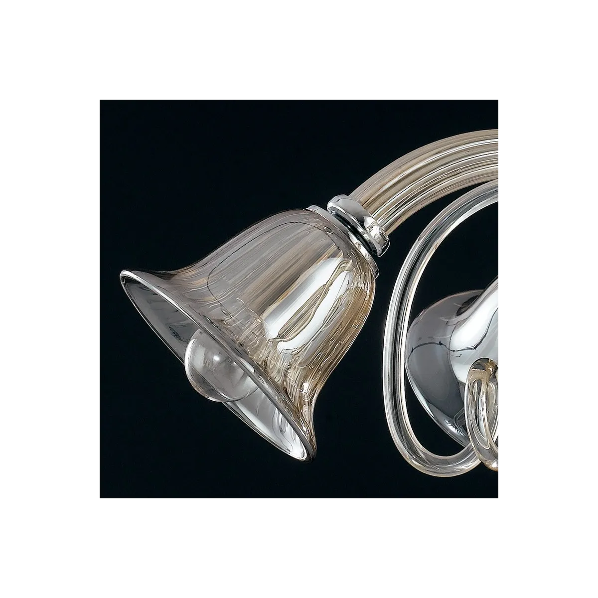 Lustre Poséidon à 5 Lumières en Verre Champagne FanEurope