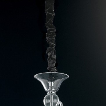 Suspension recouverte de tissu noir avec structure en verre ultra transparent Palace FanEurope Line