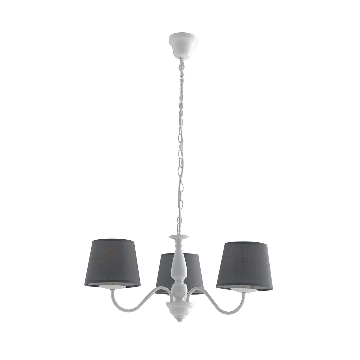 I-FAVOLA/3 - Lampadario Classico Metallo Bianco paralumi...