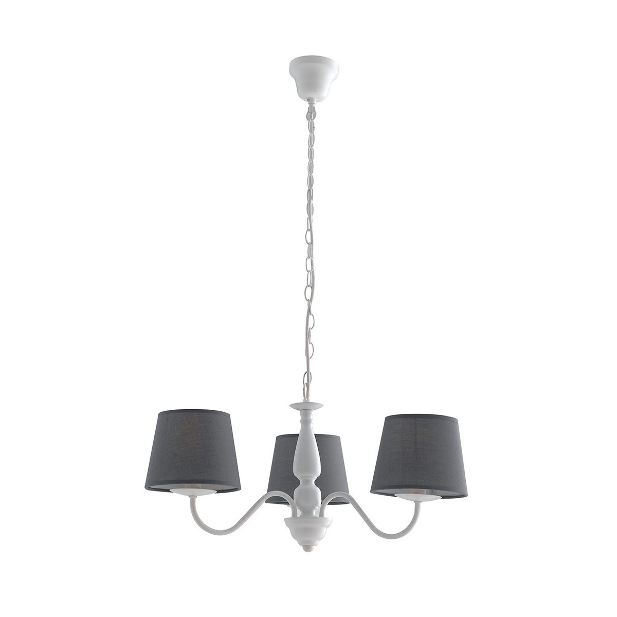 I-FAVOLA / 3 - Lustre classique abat-jour en métal blanc...