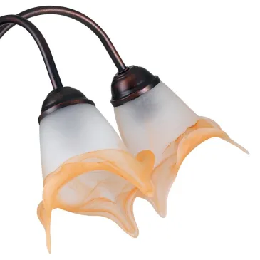 Lampadario 1162 con Diffusore in Vetro Tirato a Mano Bianco e Ambra Fan Europe