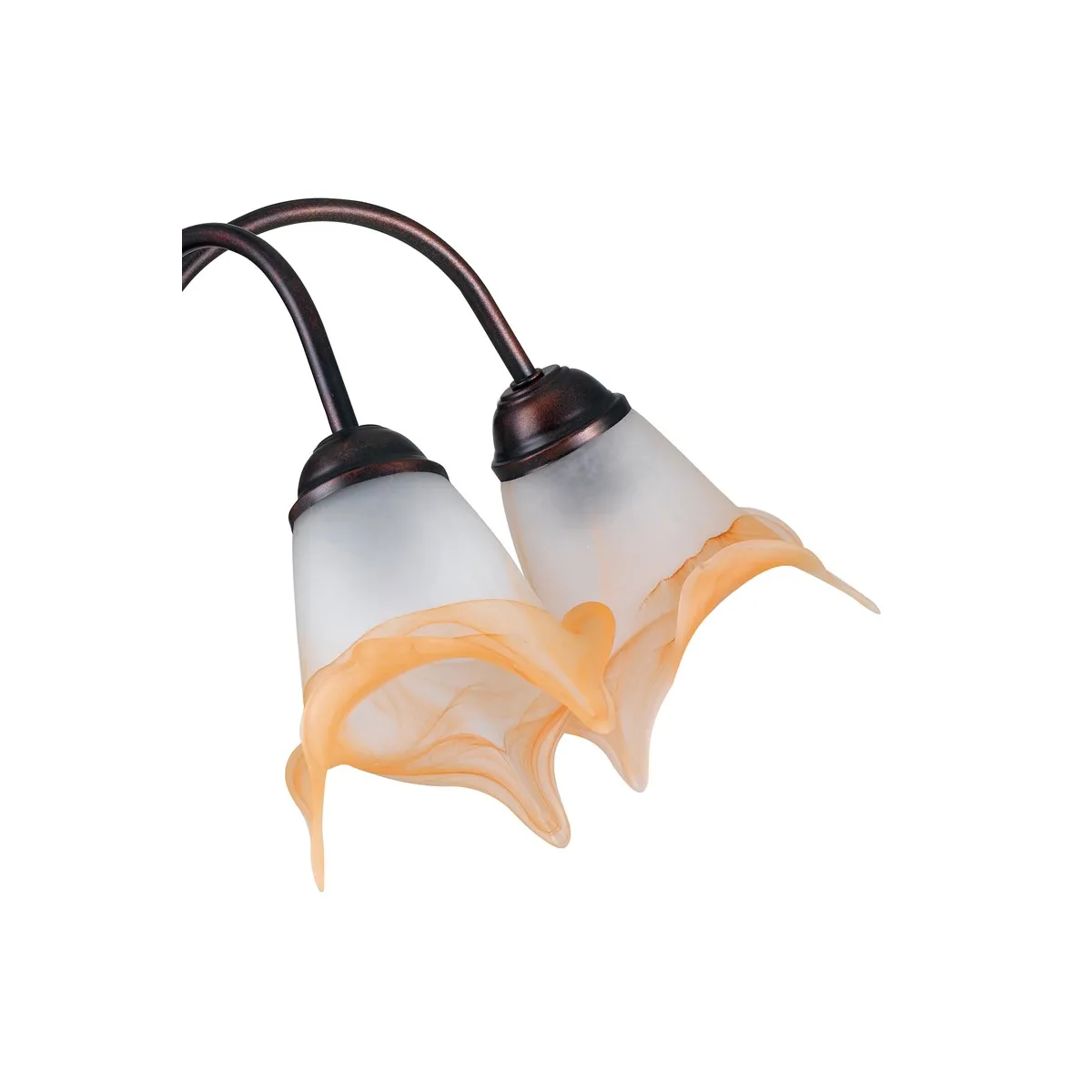 Lampadario 1162 con Diffusore in Vetro Tirato a Mano Bianco e Ambra Fan Europe