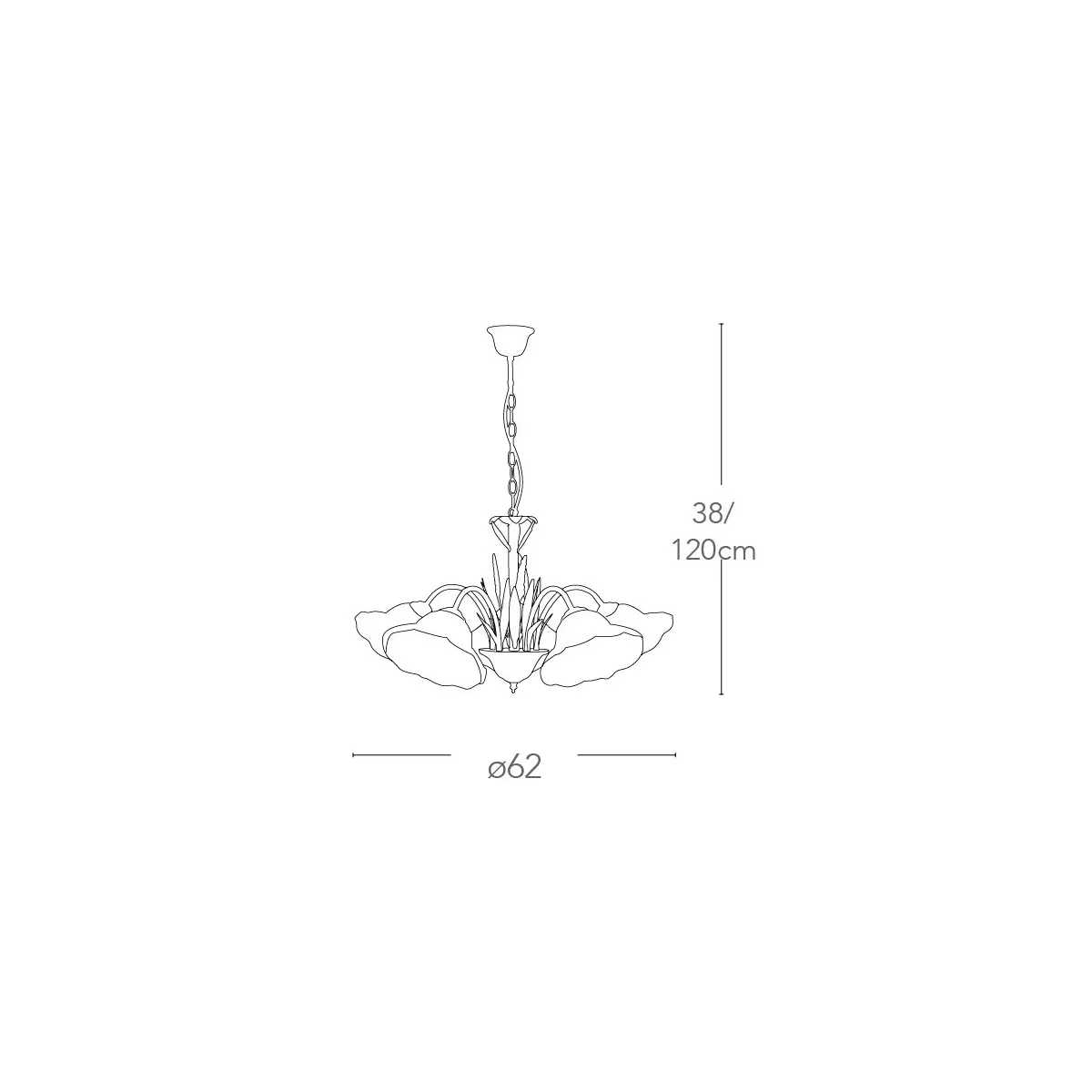 Lustre Byron avec suspension en chaîne en métal avec...