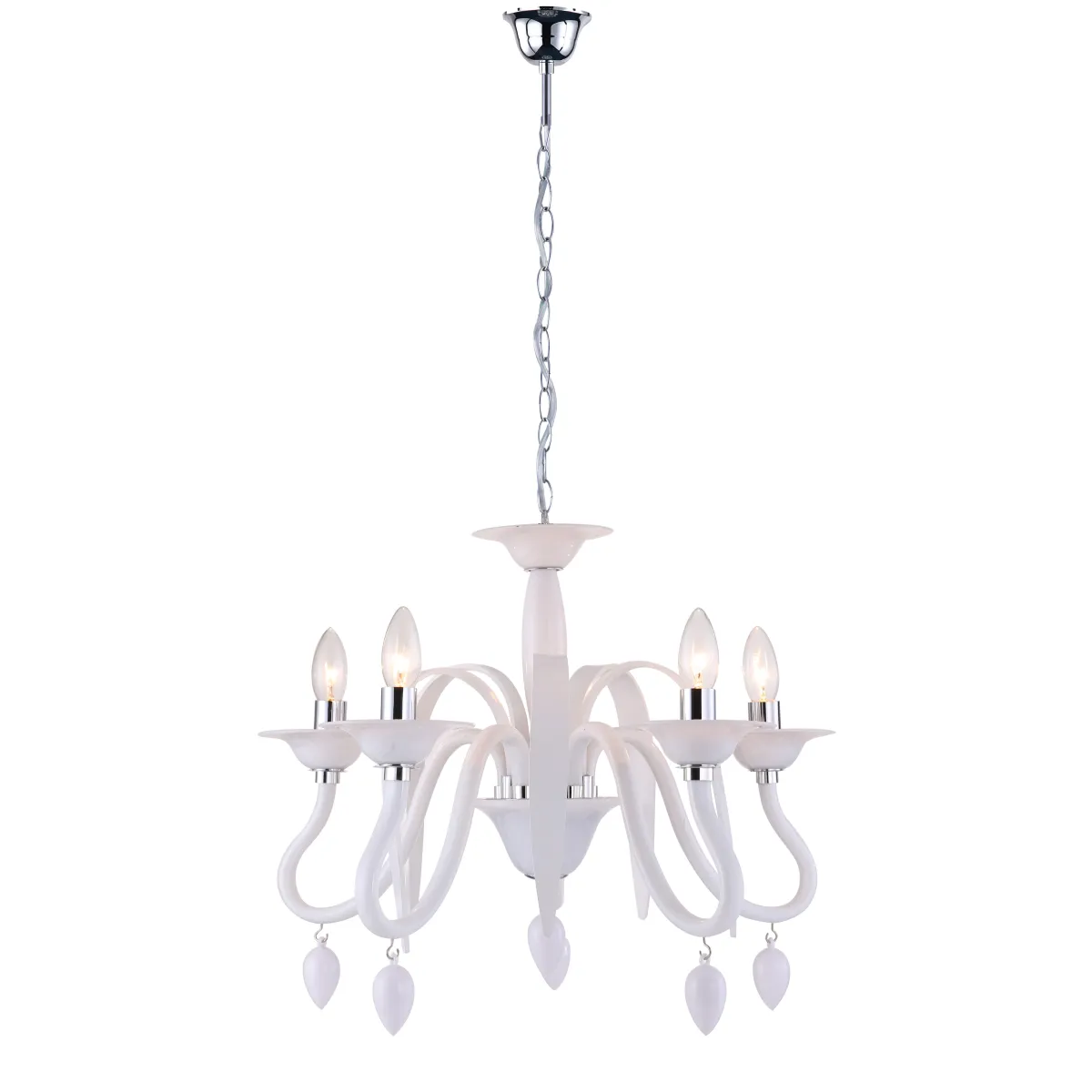 I-ESTEFAN-S5 BCO - Pendentifs Lustre Acrylique Blanc Lustre Drops Modern E14