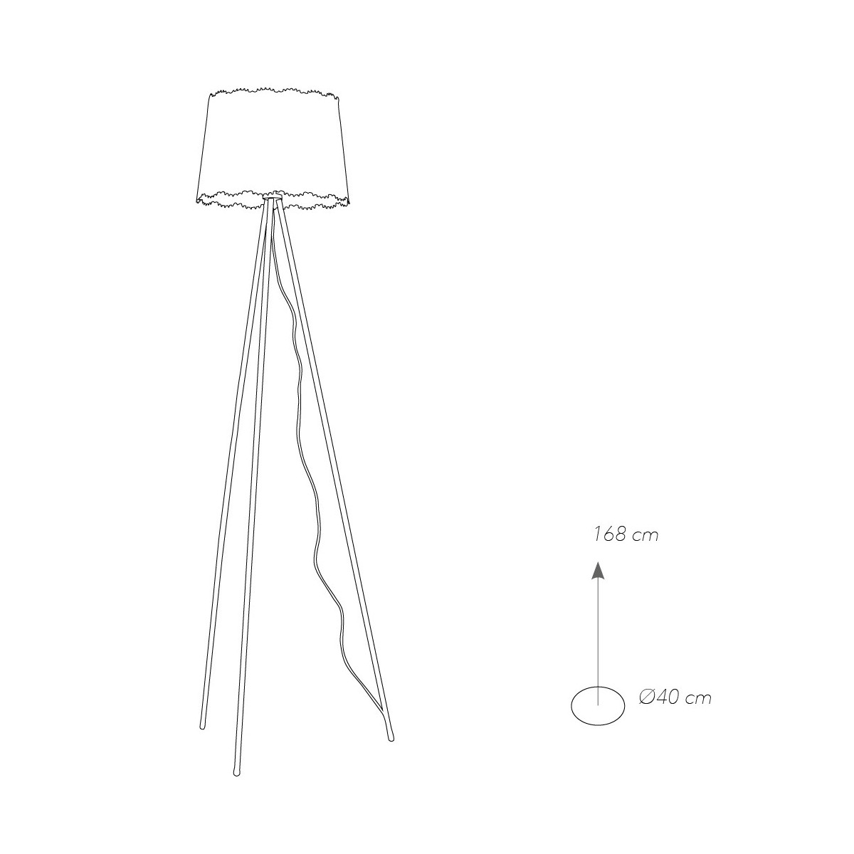 Lampadaire Cluny Three Feet en métal blanc avec abat-jour...