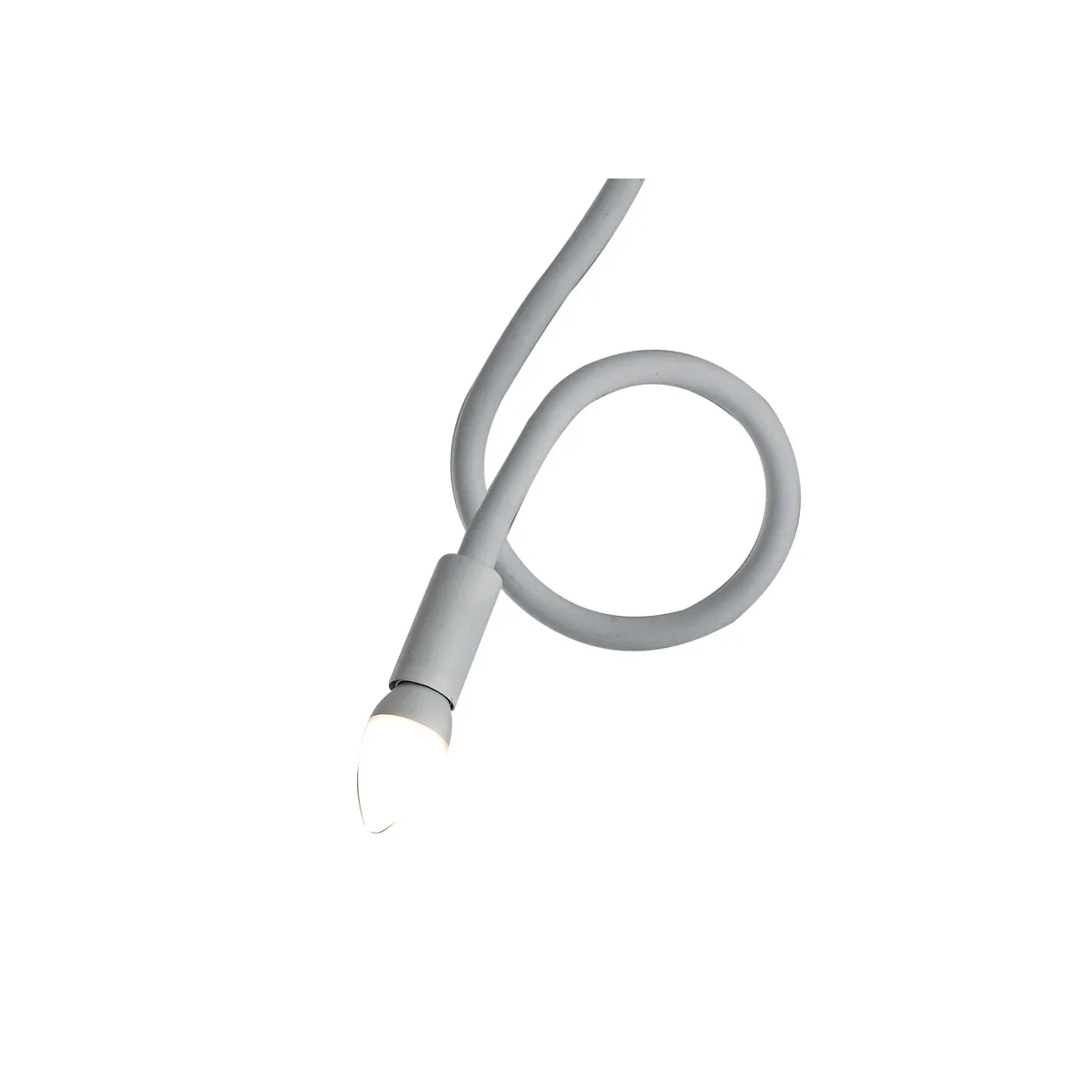 Pendentif en métal flexible revêtu de silicone blanc à une lumière