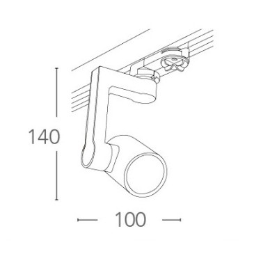 Projecteur pour rail réglable blanc de 60 watts